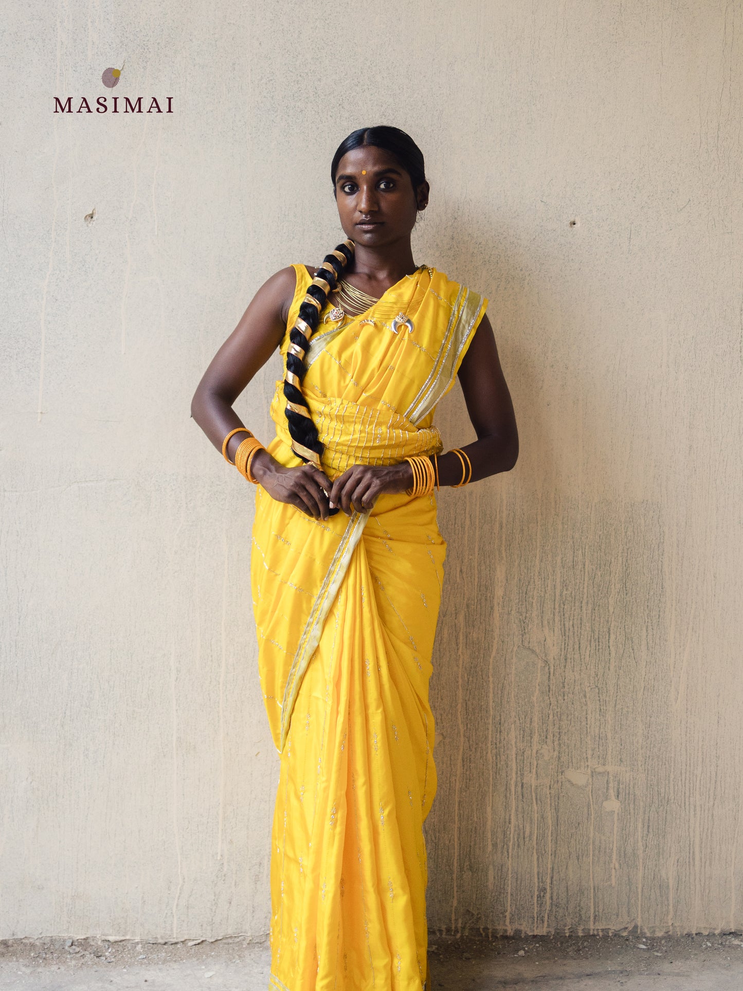 அனலி | Anali - Yellow embroidered silk saree