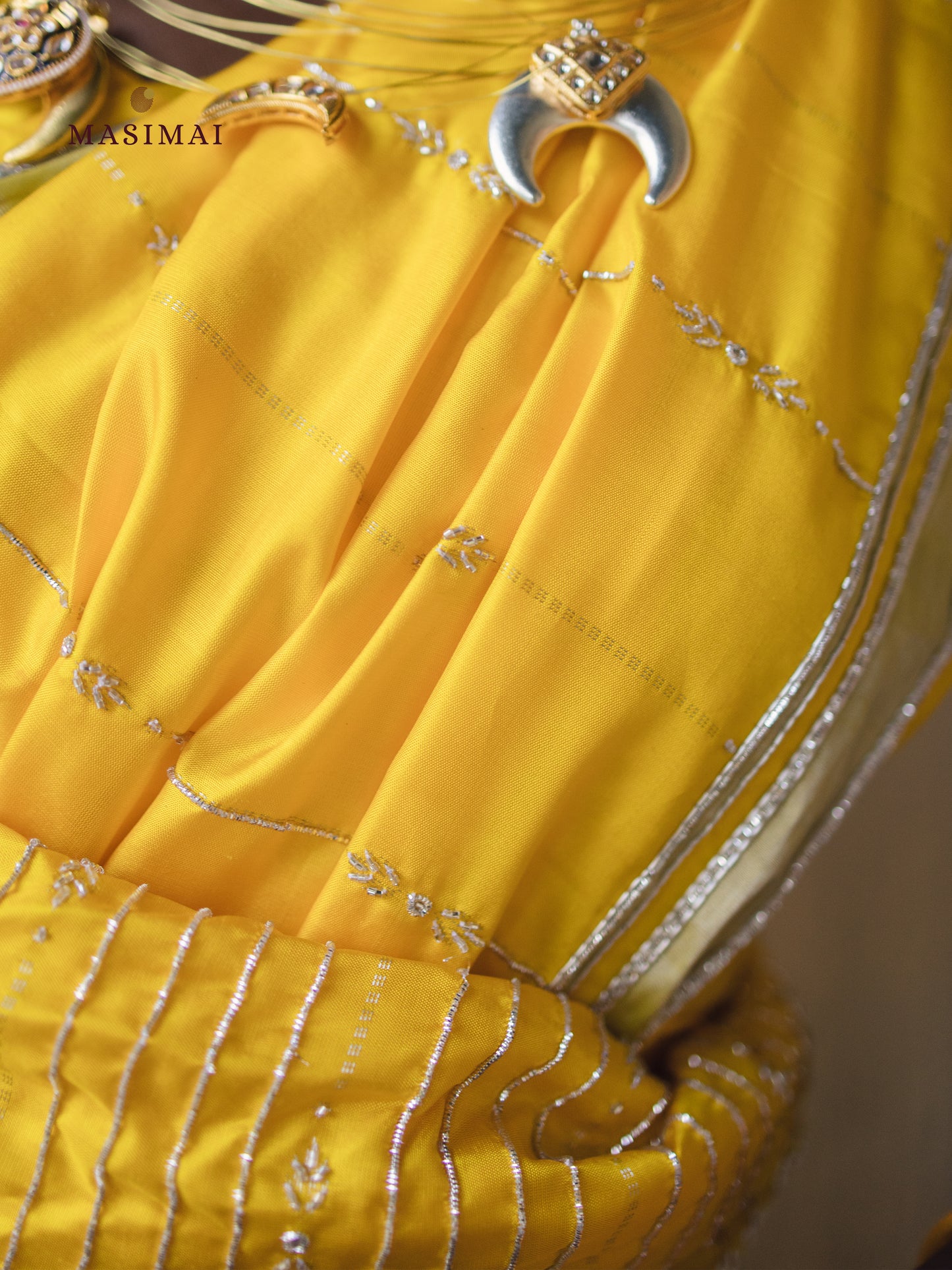 அனலி | Anali - Yellow embroidered silk saree