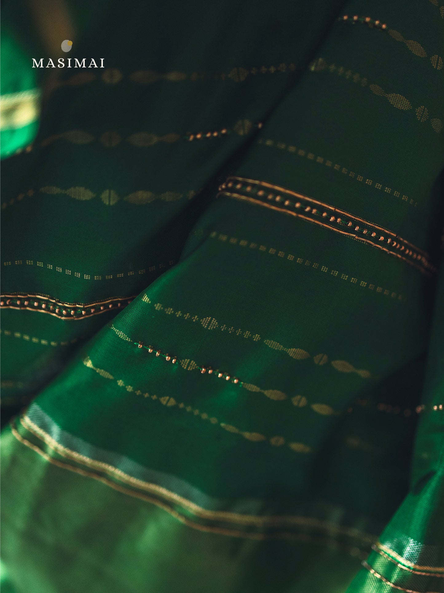 மயிலி | Mayili - Green embroidered silk saree